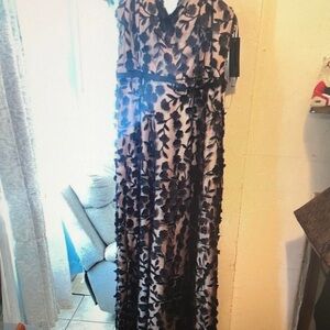 Elegant Black Floral Women Dress